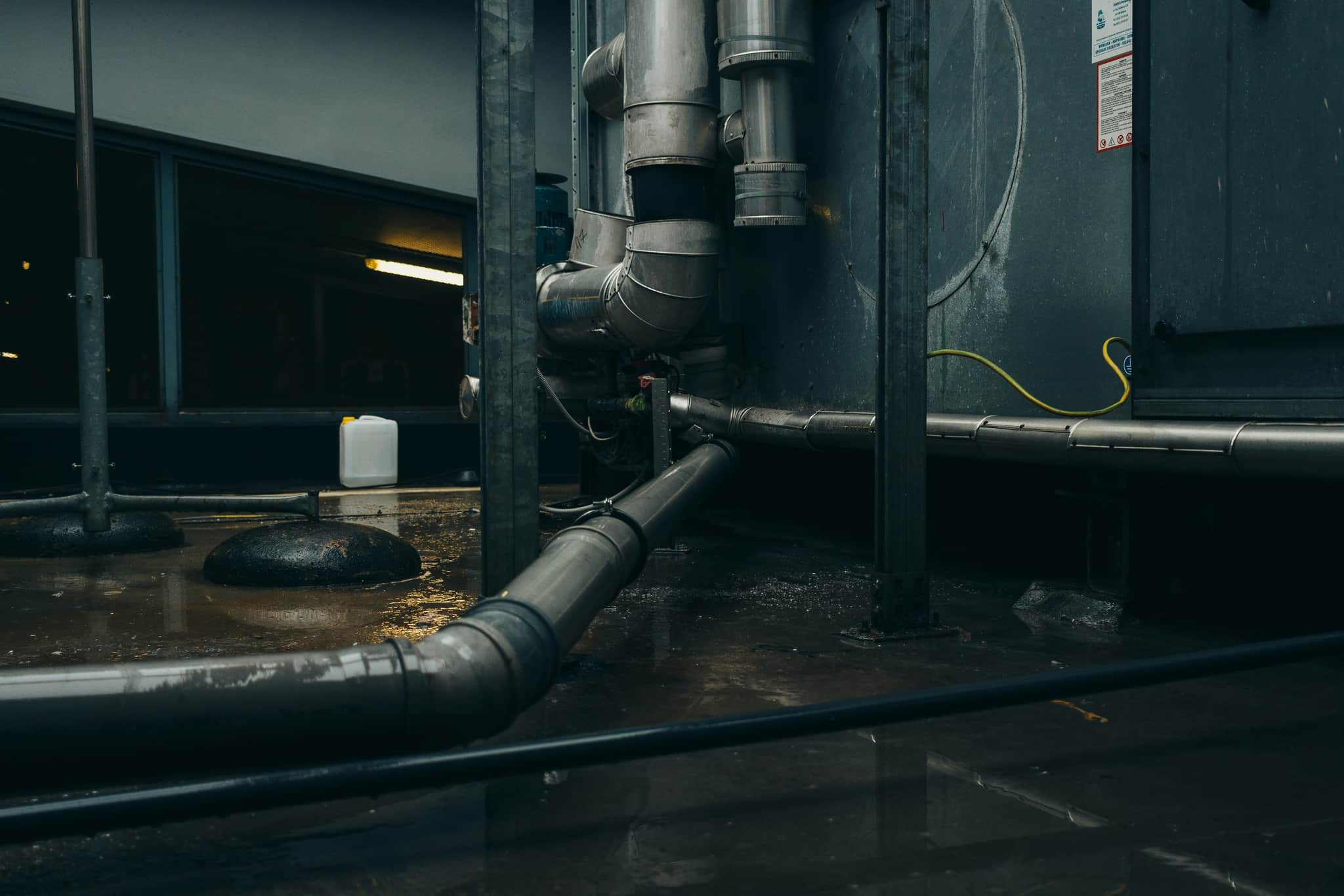 Sewage backup cleanup technicians